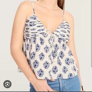 NWT J. Crew Blue & White Cropped Tank Top sz. 18
